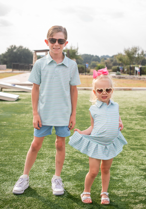 Sherbet Stripe Polo Short Sleeve Shirt