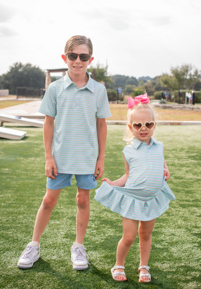 Sherbet Stripe Polo Short Sleeve Shirt