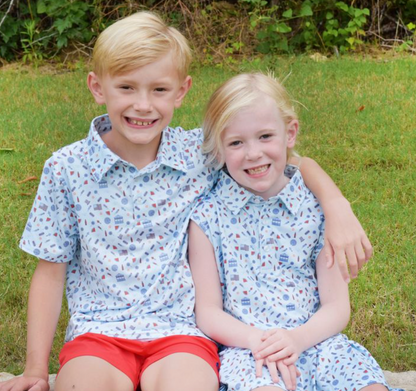 Stars & Stripes Polo Short Sleeve Shirt