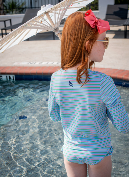 Sherbet Stripe Girls' Swimsuit