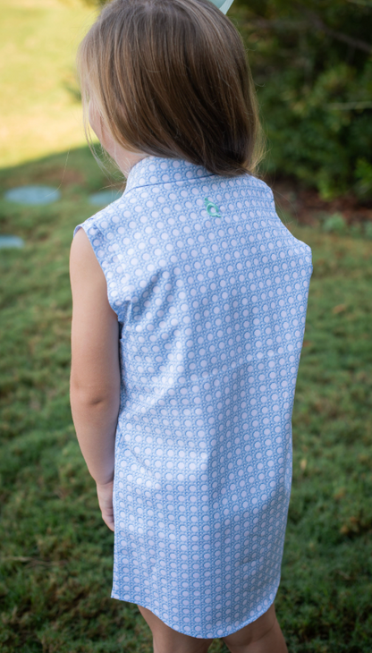 Guayabera - Blue Cane Lattice Sleeveless Dress