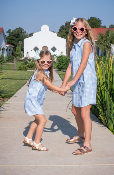 Guayabera - Blue Cane Lattice Sleeveless Dress