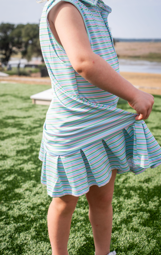 Sherbet Stripe Polo Sleeveless Dress