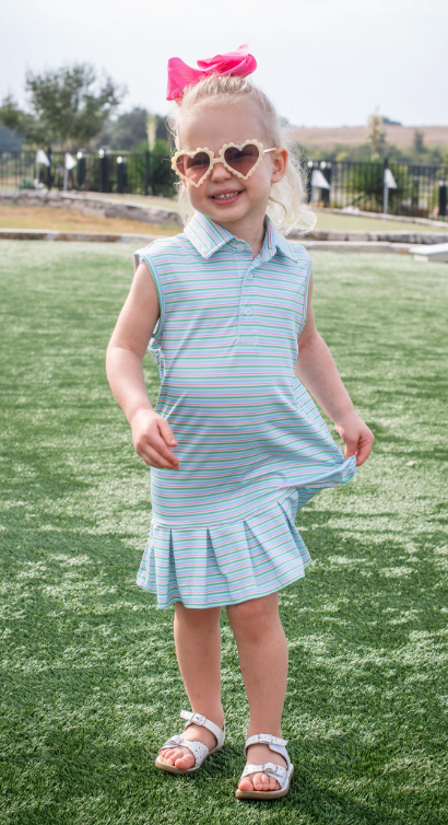 Sherbet Stripe Polo Sleeveless Dress