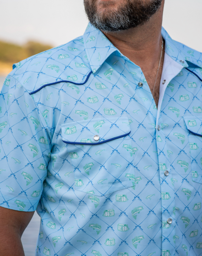 Men's - Fisherman Pearl Snap Short Sleeve Shirt