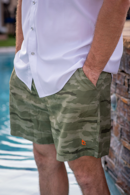 Men's - Classic Camo Green Swim Trunks
