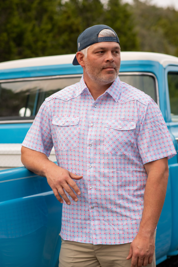 Men's - Liberty Plaid Pearl Snap Short Sleeve Shirt