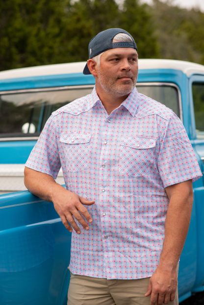 Men's - Liberty Plaid Pearl Snap Short Sleeve Shirt