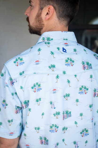 Men's - Coastal Getaway Pearl Snap Short Sleeve Shirt