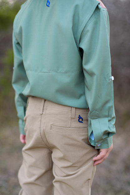 Sage Green & Khaki Long Sleeve Shirt