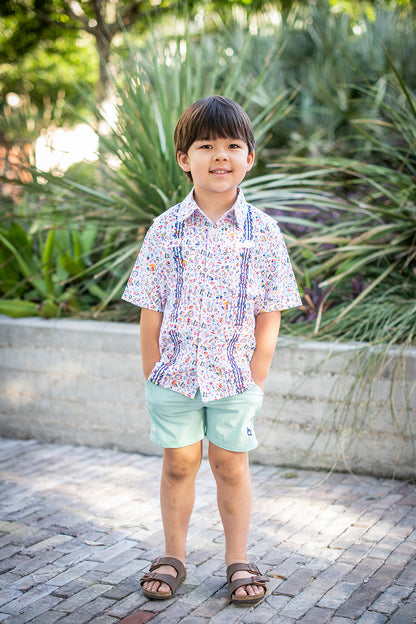 Guayabera - Otomi & Blue Short Sleeve Shirt