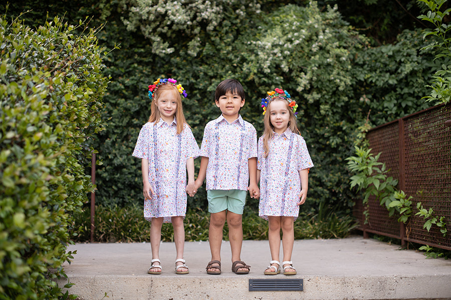 Guayabera - Otomi & Blue Short Sleeve Shirt