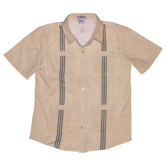 Guayabera - Khaki & Sage Green Short Sleeve Shirt