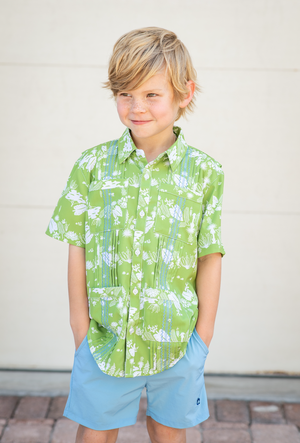 Guayabera - Tropical Stripe Short Sleeve Shirt