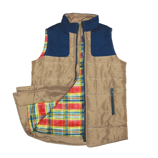 Khaki and Navy Vest